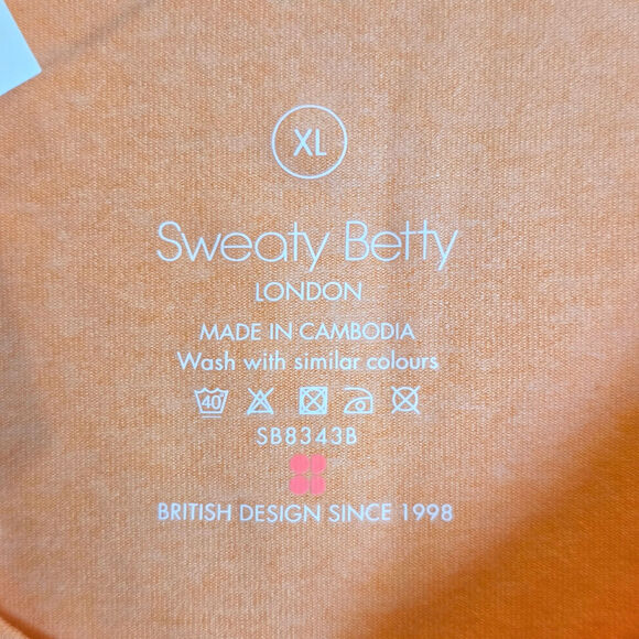 Sweaty Betty Gary Romper Sleeveless XL Tangerine Orange Knit Jersey Racer Back - Picture 6 of 12